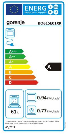 Фурна за вграждане GORENJE  BO615E01XK, снимка 2 - Фурни за вграждане