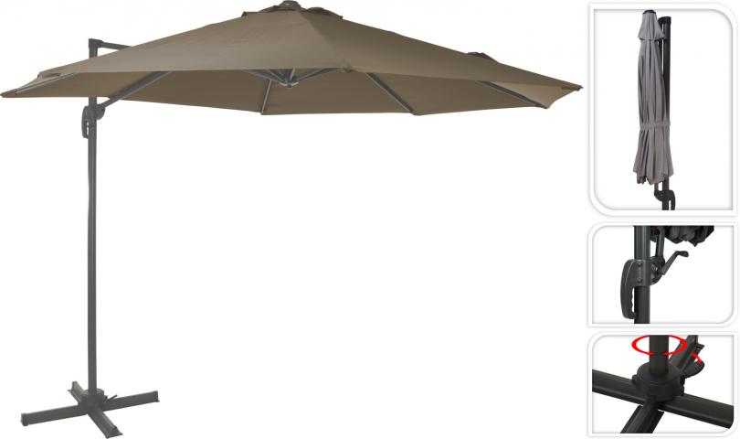 Чадър камбана ROMA ф300см, таупе - Камбана чадъри