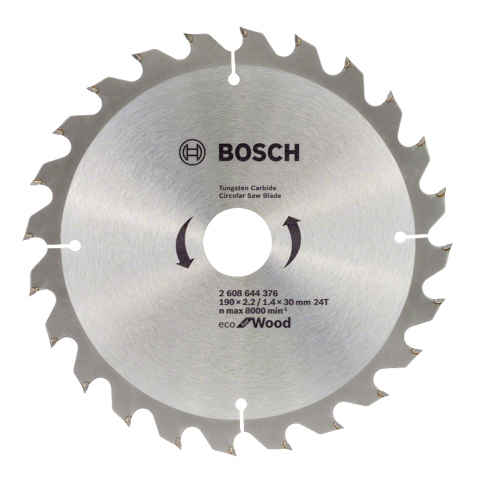 Циркулярен диск ECО WOOD 190x2.2x30 24T Bosch, снимка 2 - Циркулярни дискове