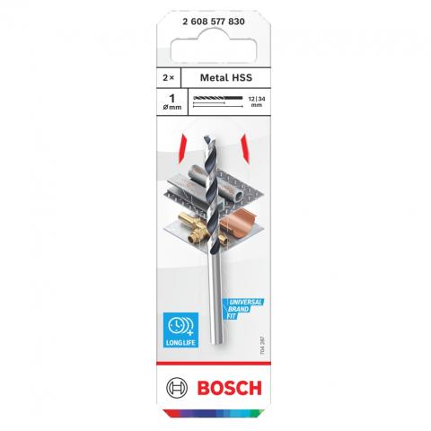 Свредло Bosch Metal HSS 1х12х34 мм 2 бр., снимка 3 - Свредла за метал