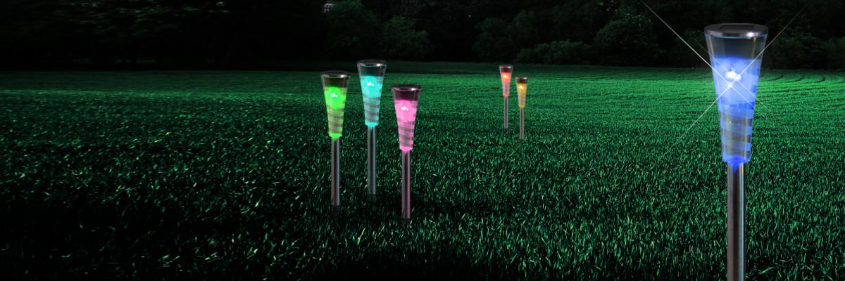 RGB соларен стълб - Соларни лампи