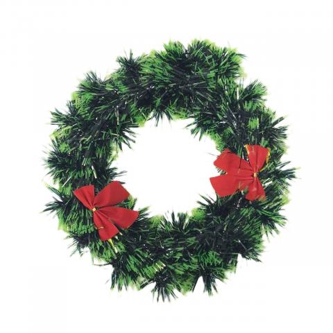 Коледен венец ф25 с панделки - Коледни венци