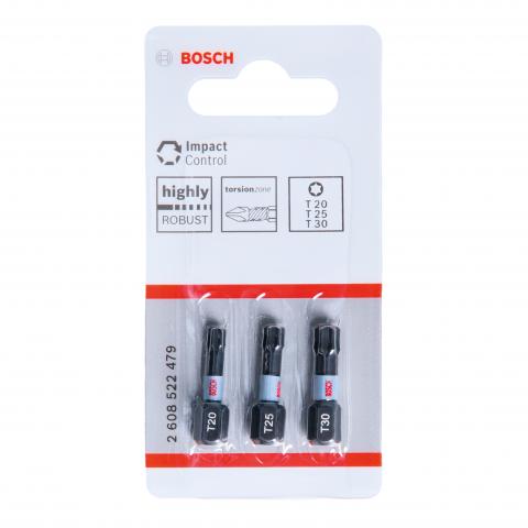 Комплект битове Impact Control T 25 мм Bosch 3 бр. - Битове