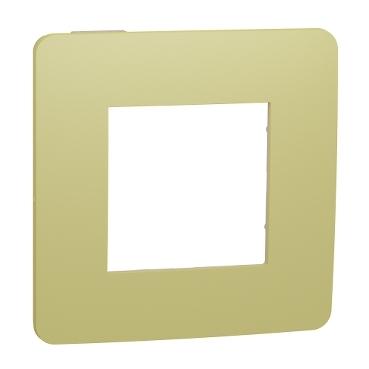 Декор. рамка Unica Studio Color 1X, зелена ябълка/сл.кост - Ключове и контакти