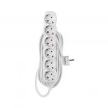 Разклонител 6x2P+E Schuko, кабел 5 м/1,5мм2, бял, Emos