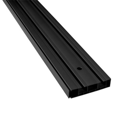 Двоен PVC корниз с аксесоари 210 см черен - Пластмасови корнизи