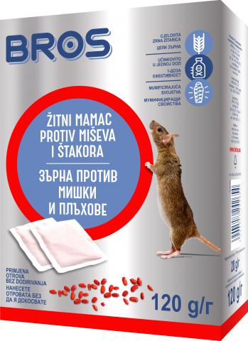 БРОС Отрова зърна против мишки и плъхове 120 гр - Спрейове, лепила и други хим. продукти