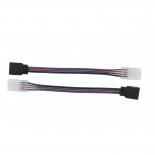 Kонектор за многократна употреба със захранващ кабел с женска букса 4PIN за LED лента RGB 10mm -2бр.