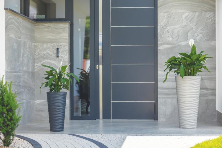 Кашпа Sahara Slim ф30х56 см антрацит, снимка 3 - Пластмасови кашпи