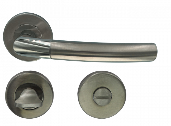 Дръжка Condi с кръгла розетка м.103 IC за WC хром сатен - Дръжки