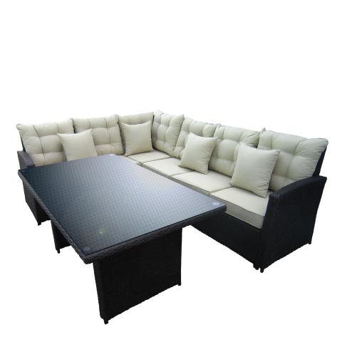Ратанова гарнитура ъглов диван и маса, снимка 2 - Ратанови гарнитури