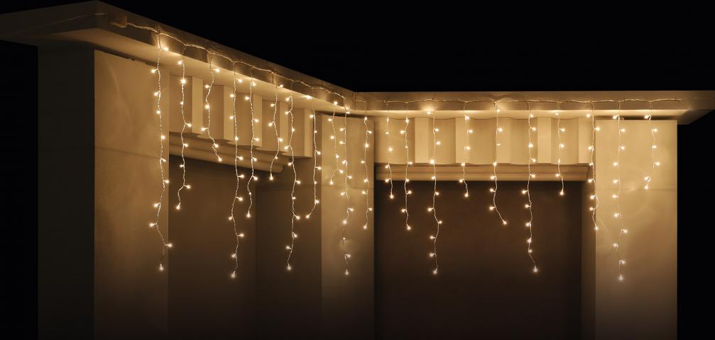 Светеща завеса 'Висулка' 100 топло бели LED - Светеща мрежа/завеса
