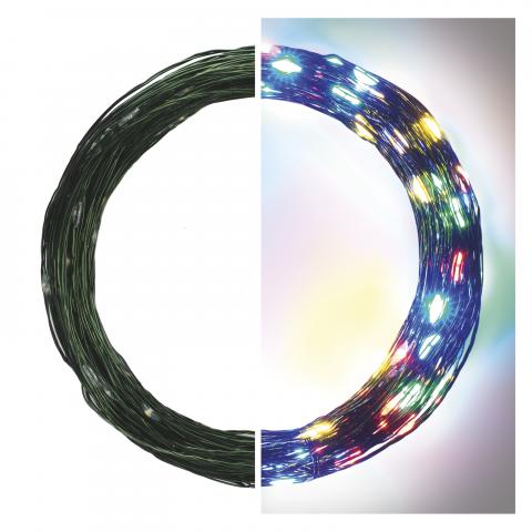 LED коледна верига зелена, 15м многоцветна, снимка 2 - Светеща верига