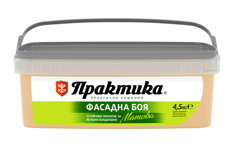 Фасадна боя Практика 4.5 кг мандарина - Бели фасадни бои