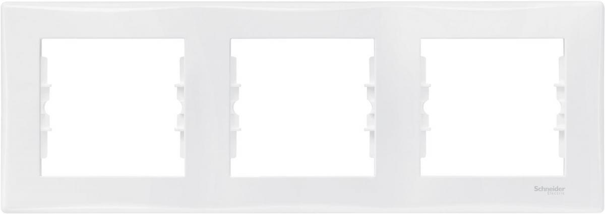 Рамка тройна бяла Sedna - Ключове и контакти