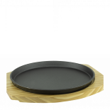 Чугунен сач с дървена подложка 24 см