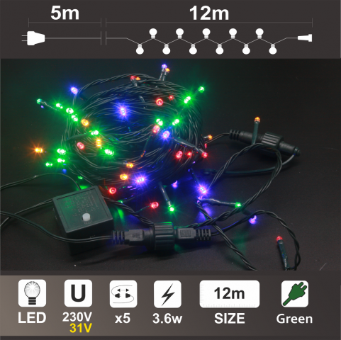 Гирлянд: 120 разноцветни LED /диодни/ лампички. - Светеща верига