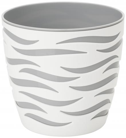 Саксия Sahara Duo ф23 бяло и сиво - Пластмасови саксии