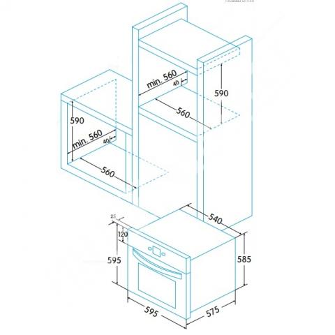 Фурна за вграждане Edesa EOE-5010X, снимка 2 - Фурни за вграждане