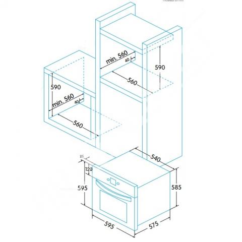 Фурна за вграждане Edesa EOE-5010X, снимка 2 - Бяла техника