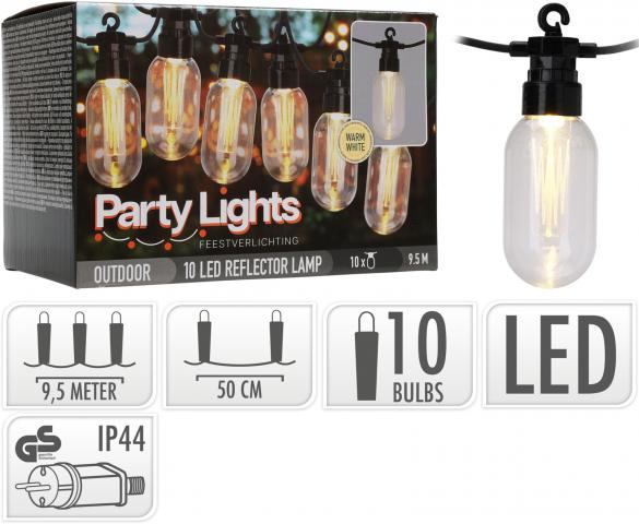 LED соларна верига Едисон винтидж - 10 бр - Соларни лампи