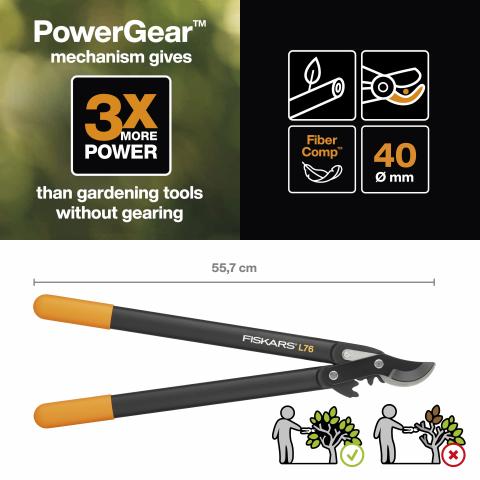 Ножица за клони Fiskars Power Gear, снимка 3 - Други градински ножици