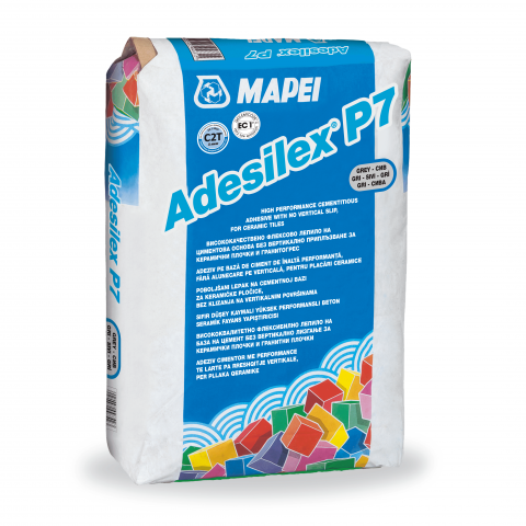 Лепило за плочки флексово Mapei Adesilex P7, Клас C2Т, 25 кг - Лепила за плочки