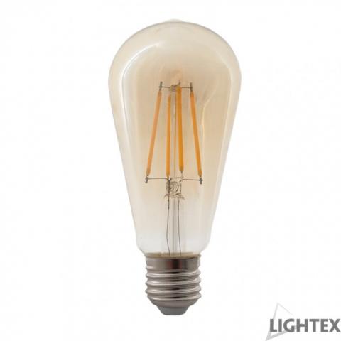 LED крушка filament 8W 220V E27 ST64 Gold 2200K дим - Лед крушки е27