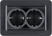 Lavin графитеносив двоен контакт шуко 2х(2Р+Е) 16А 250V