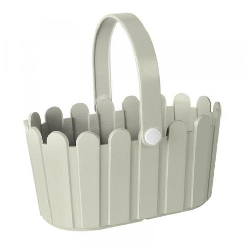 Кашпа-кошница 28х18 светло сиво - Пластмасови кашпи