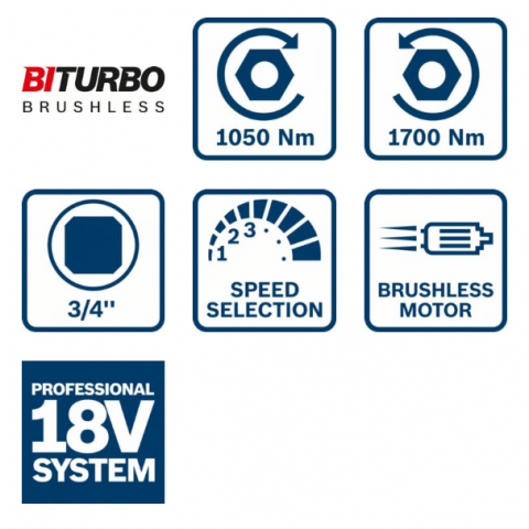 Акумулаторен гайковерт BOSCH GDS 18V-1050 H, снимка 2 - Акумулаторни гайковерти