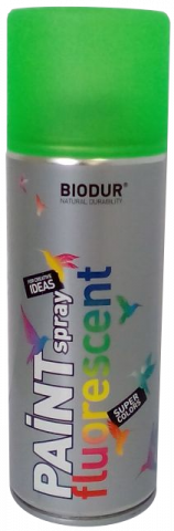 Спрей Biodur Флуоресцентен 400 мл, RAL 9015(зелен) - Спрей бои универсални