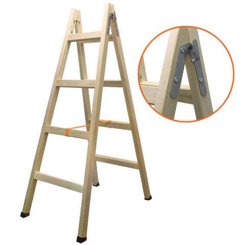 Стълба дървена 4 стъпала 150 см - Строителни стълби