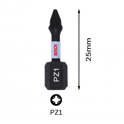 Комплект битове Impact Control PZ1 25 мм Bosch 2 бр., снимка 3 - Битове