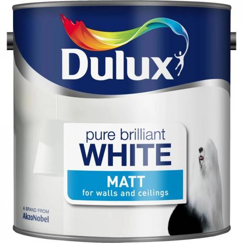 Интериорна боя  DuluxMat 2.5 л, брилянтно бяла - Бели бои