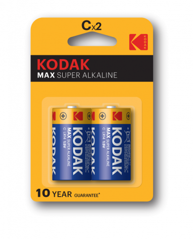 Алкална батерия Kodak MAX LR14/C 1.5V 2бр блистер. - Батерии