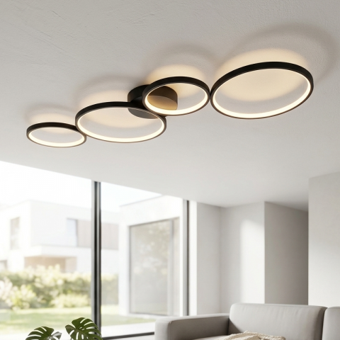 Плафон Trio Rondo 1x37 W LED черен, снимка 2 - Плафони