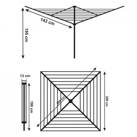 Градински сушилник Garden Sepio 50 м, снимка 3 - Стоящи простори