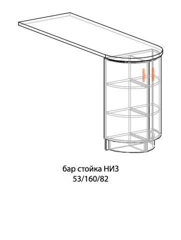 Долен шкаф с бар стойка Паула, снимка 2 - Модулни кухни с онлайн поръчка