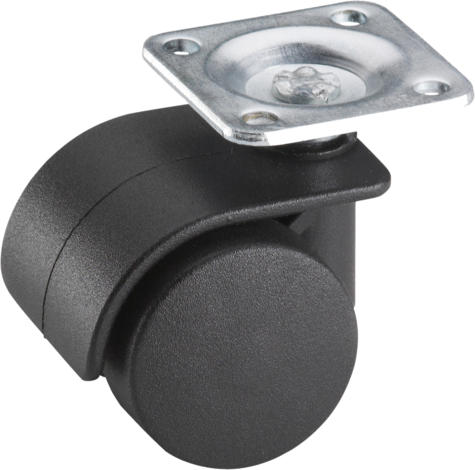 Подсилено колело KS 35мм черно - Мебелни колела