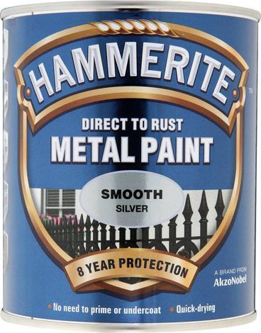 Боя за метал Hammerite 0.75л, сребро гланц - Бои 3в1