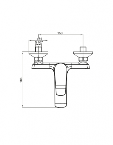 Смесител за вана/душ HAPPYSMART-N, Хром, снимка 2 - Смесители и душове