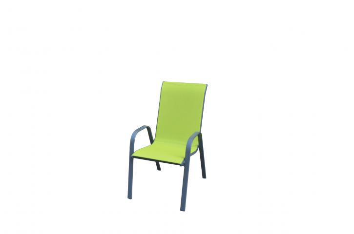Метален стол COMO тъмно сива рамка/лайм текстилен - Метални столове