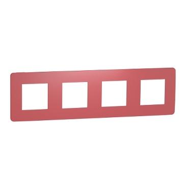 Декор. рамка Unica Studio Color 4X,  червена/бял - Ключове и контакти