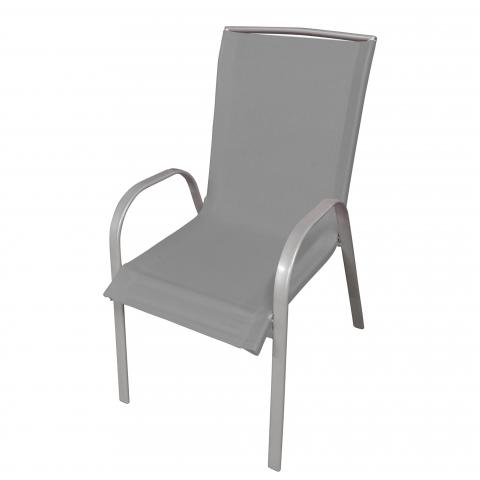 Метален черен стол, сив текстилен - Метални столове