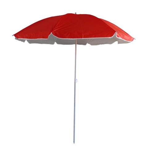 Плажен чадър, Ф180 см, H191 см, червен/сребрист - Плажни чадъри