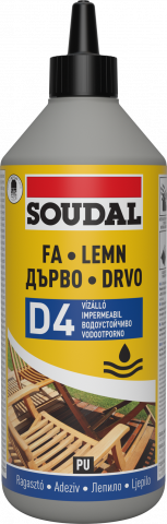 Soudal лепило за дърво D4 полиуретаново 750гр - Лепила за дърво