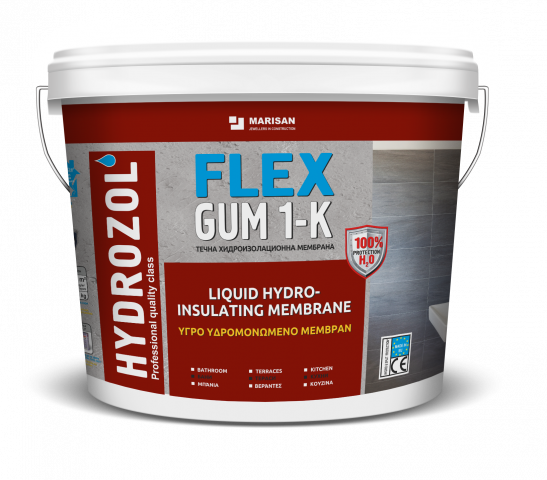 ХИДРОЗОЛ FLEX GUM 1-K, течна хидроизолационна мембрана 10 кг. - Смеси за хидроизолация