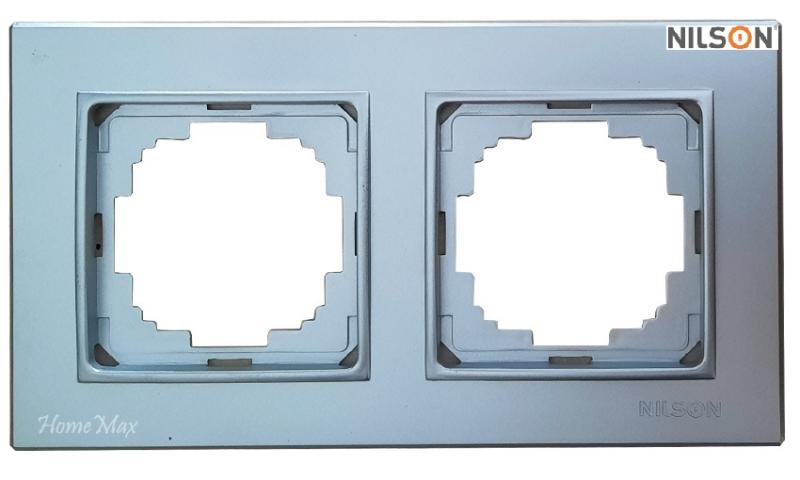 Рамка двойна сив алуминий Alegra - Ключове и контакти