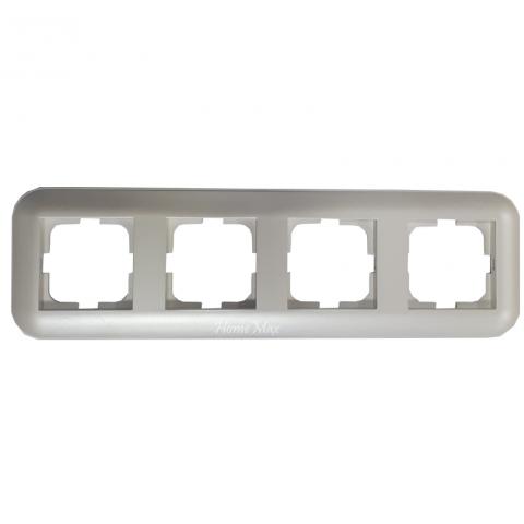 Рамка четворна бяла перлено Loft - Ключове и контакти